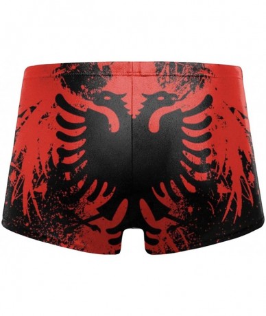 Briefs Albanian Flag and Bald Eagle Men Swimwear Basic Long Swim Boxer Trunks Board Shorts Swimsuits - C218X02EU5E $44.15