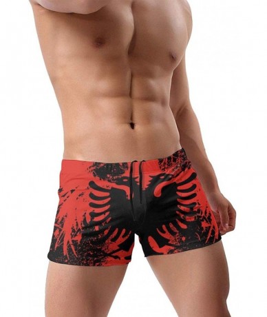 Briefs Albanian Flag and Bald Eagle Men Swimwear Basic Long Swim Boxer Trunks Board Shorts Swimsuits - C218X02EU5E $44.15