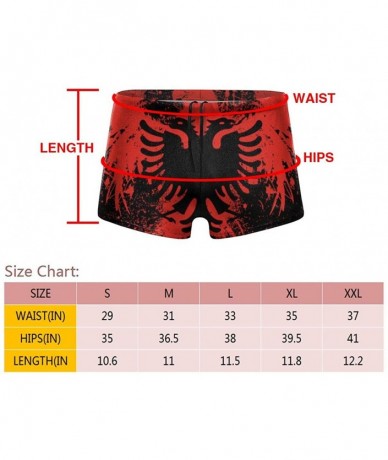 Briefs Albanian Flag and Bald Eagle Men Swimwear Basic Long Swim Boxer Trunks Board Shorts Swimsuits - C218X02EU5E $44.15