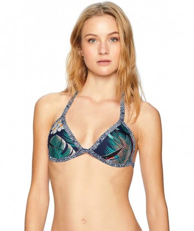 Sets Women's Love Molded Cup Push Up Triangle Bikini Top Swimsuit - Uluwatu Navy - C718HW8L3RY $80.70