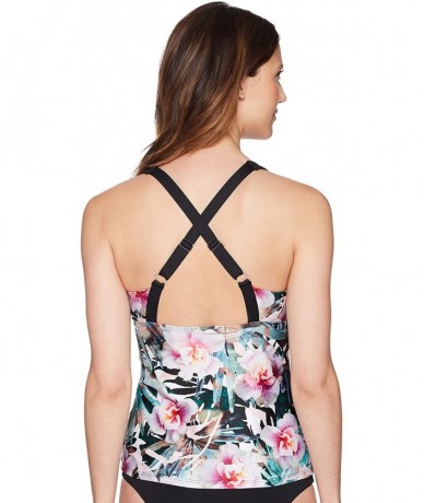 Tops Women's Turn Out Double Up Swimsuit Tankini Top - Multi - CL185LYH3AT $62.57