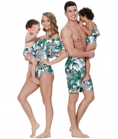 One-Pieces Mommy and Me Swimsuit One Piece Palm Leaves Printed Family Matching Swimwear - CM18QEEGQ05 $31.73