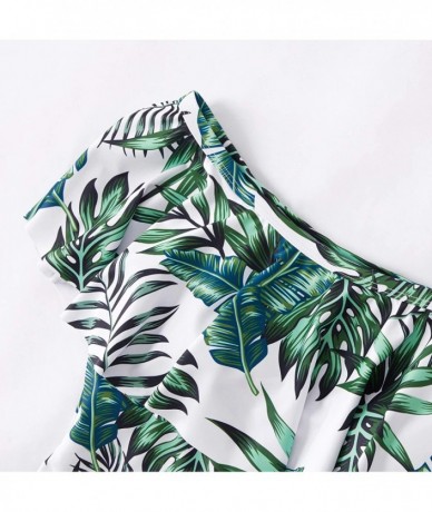 One-Pieces Mommy and Me Swimsuit One Piece Palm Leaves Printed Family Matching Swimwear - CM18QEEGQ05 $31.73