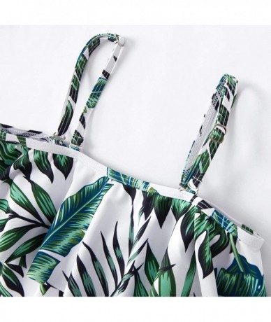 One-Pieces Mommy and Me Swimsuit One Piece Palm Leaves Printed Family Matching Swimwear - CM18QEEGQ05 $31.73