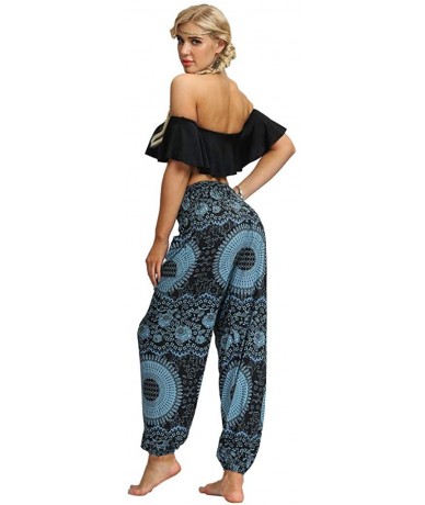 Board Shorts Women's Comfy Casual Pajama Pants Floral Print Drawstring Palazzo Lounge Pants Wide Leg - 02-green - CT198G7OKDL...