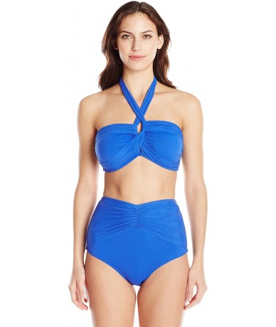 Tankinis Women's High Waist Bikini Bottom Swimsuit - St. Barth's Ocean - CM127STTB0R $80.40