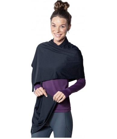 Cover-Ups Women's UPF 50+ Blanket Wrap Swim Cover Up - Black - CQ18TY5RE6S $83.75