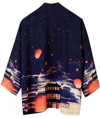 Cover-Ups Women's Summer Loose fit Beach Japanese Kimono Cover up OneSize US S-XL - Style 26 - CT198A535X8 $34.82