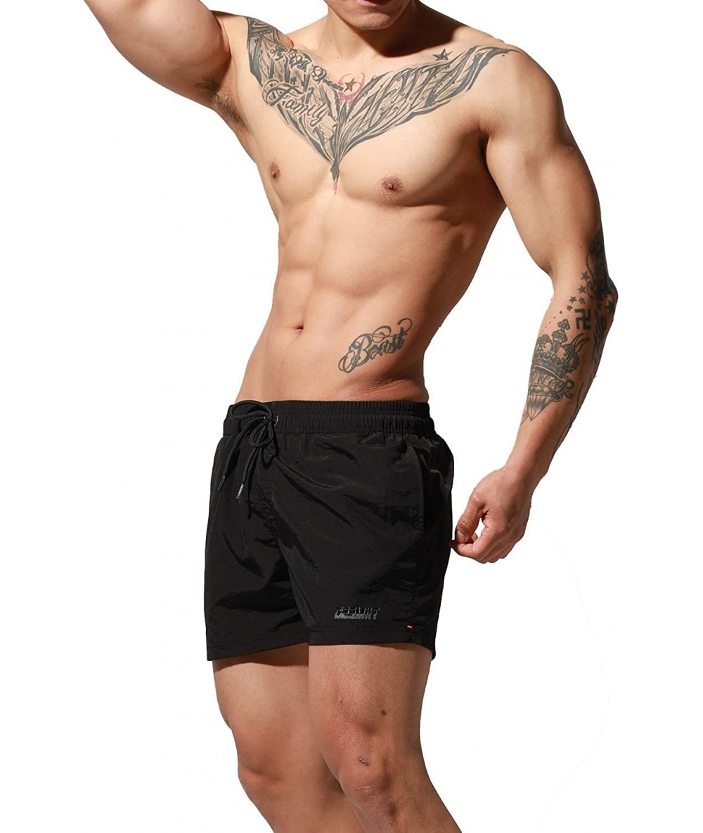 Board Shorts Mens Quick-Dry Sport Swim Beach Surf Board Shorts - S6020 Black - CQ198ONL69C $53.58