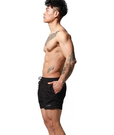 Board Shorts Mens Quick-Dry Sport Swim Beach Surf Board Shorts - S6020 Black - CQ198ONL69C $53.58