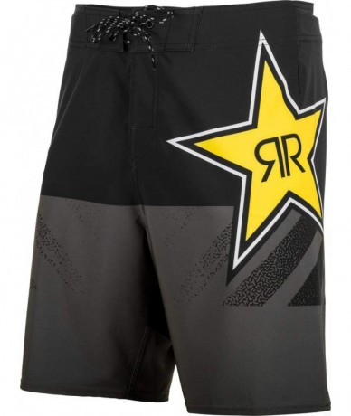 Board Shorts 2020 Rockstar Boardshorts (30) (Black) - Black - C118RT9H8ZW $75.63