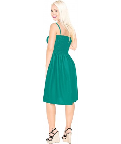 Cover-Ups Women's Midi Boho Vintage Ethnic Style Summer Tube Dress Solid Plain - Turqiose Green_h100 - C011H1N8WMJ $35.23