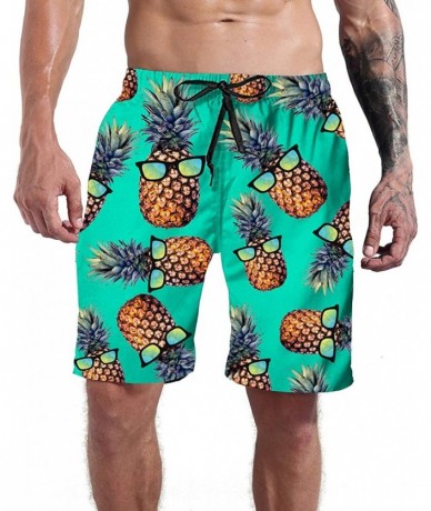 Board Shorts Men's Cool Swimtrunks Quick Dry 3D Printed Casual Hawaiian Mesh Lining Beach Board Shorts with Pockets S-XXXL - ...