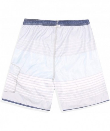 Board Shorts Men's Quick Dry Surfing Boardshorts with Pocket - Grey Green-elastic Waist - C218TIEOIZG $31.42