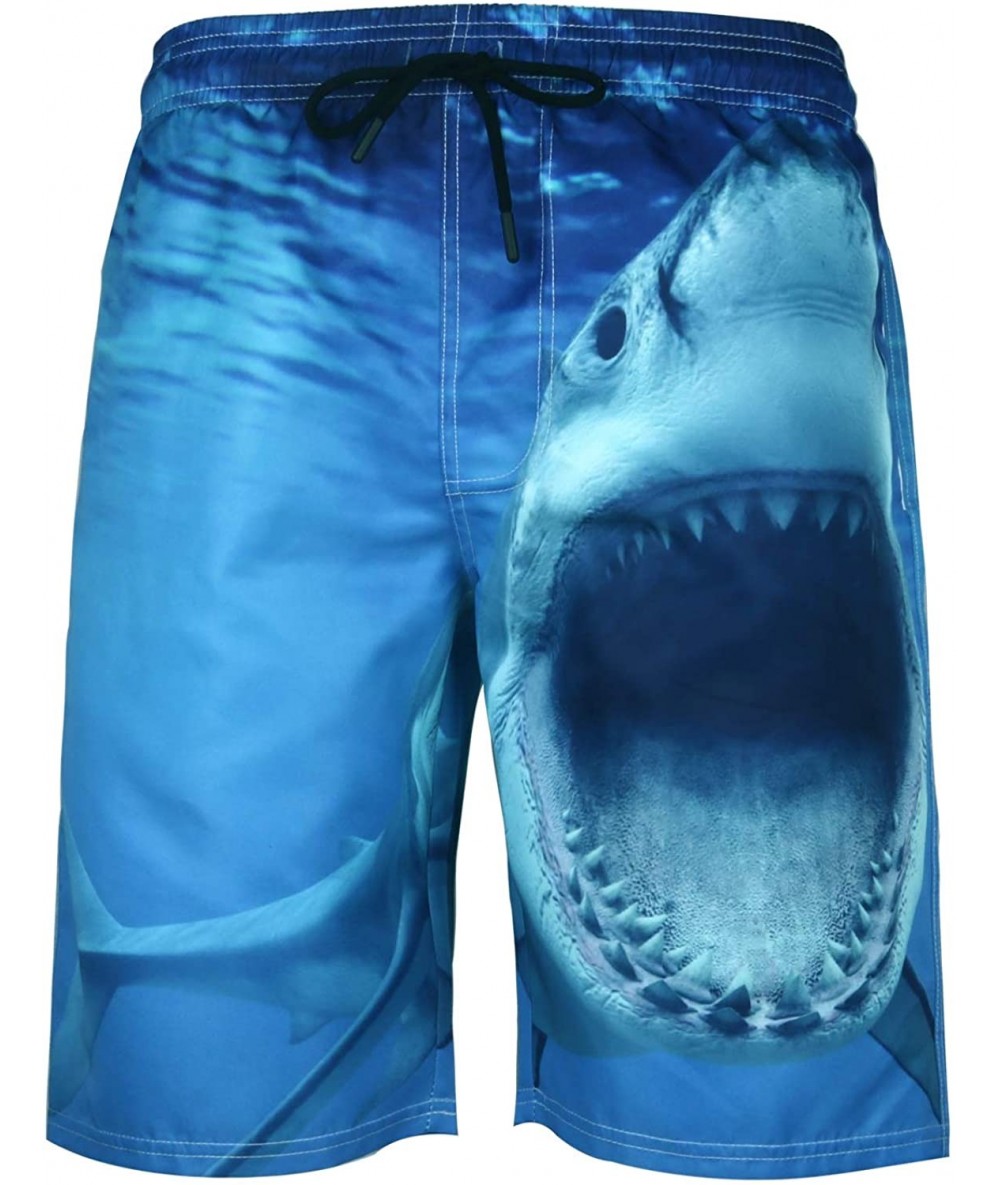 Board Shorts Mens Swim Trunks 3D Print Quick Dry Beach Board Shorts with Mesh Lining - L-19123 - CR18SRTRAU9 $41.11