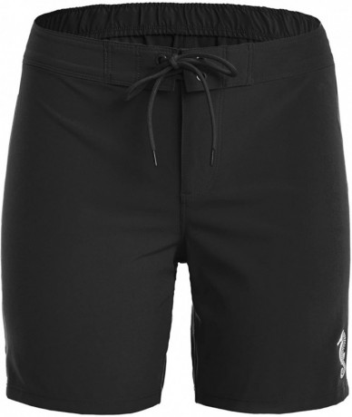 Board Shorts Women's Long Board Shorts with Pocket Quick Dry Swim Shorts Boardshorts - Black With Sea Horse - C7187IKNUAD $49.01