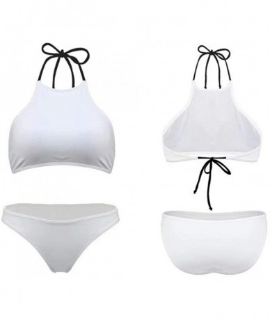 Sets Women High Neck Top Bikini Charming Bottom 2PCS Swimsuit - Strawberries - CF18OOEH060 $39.87