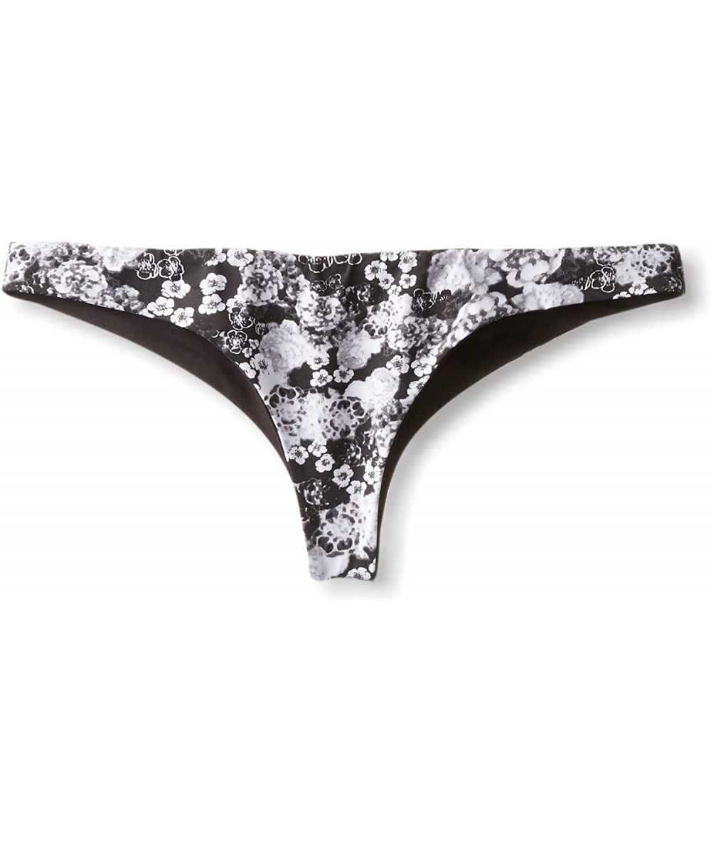 Bottoms Women's Chloe Brazilian Cut Reversible Bikini Bottoms - Black/White Floral - C311IDA1QMV $18.67