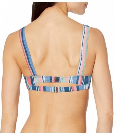 Tops Women's Over The Shoulder Halter Swimsuit Bikini Top - Holding Pattern Stripe - C318Y8LWE7I $40.35