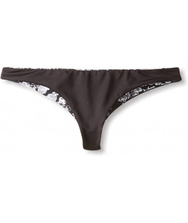 Bottoms Women's Chloe Brazilian Cut Reversible Bikini Bottoms - Black/White Floral - C311IDA1QMV $18.67