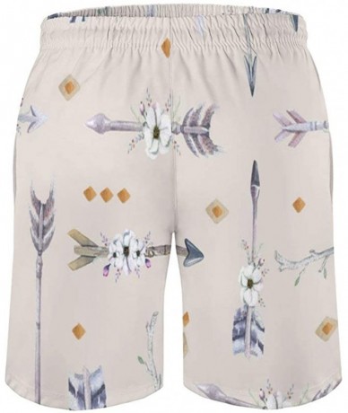 Board Shorts Monarch Butterfly Flower Full Wing Spread Lantana Men with Pocket Beach Pants - Style4 - CB19CMIM0RH $39.99