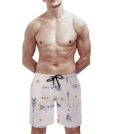 Board Shorts Monarch Butterfly Flower Full Wing Spread Lantana Men with Pocket Beach Pants - Style4 - CB19CMIM0RH $39.99