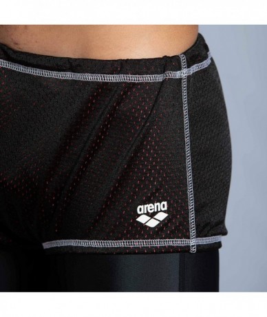 Racing Mens Square Cut Drag Short Training Swimsuit - Black - C3192CUAE09 $33.59