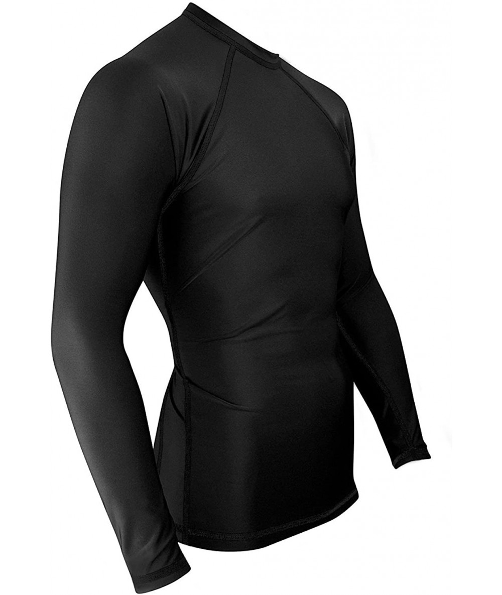 Rash Guards Rash Guards for Men - UV 50 Sun Protection Swim Shirts Long Sleeve - Black - CR11LKN4397 $37.37