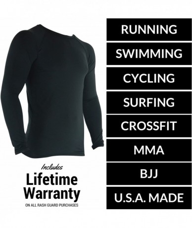 Rash Guards Rash Guards for Men - UV 50 Sun Protection Swim Shirts Long Sleeve - Black - CR11LKN4397 $37.37