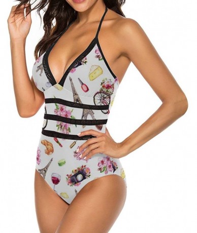 One-Pieces Van Gogh Pattern 1 Women One Piece Plunge Monokini Sexy Hollow Lace Out Bikini Swimsuits Bathing Suit - Paris City...