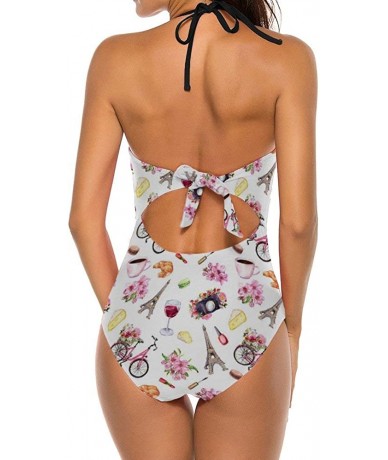 One-Pieces Van Gogh Pattern 1 Women One Piece Plunge Monokini Sexy Hollow Lace Out Bikini Swimsuits Bathing Suit - Paris City...