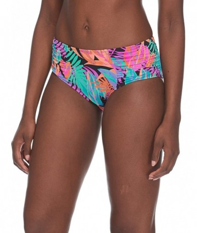 Tankinis Women's Alessia Hi Waist Ruched Bikini Bottom Swimsuit - Borneo Floral Print - CC18I076074 $46.13