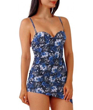 One-Pieces Women's One Piece Swimsuits Swimwear Slimming Bathing Suits for Women - Navy-print - C018WGT4SMR $43.91