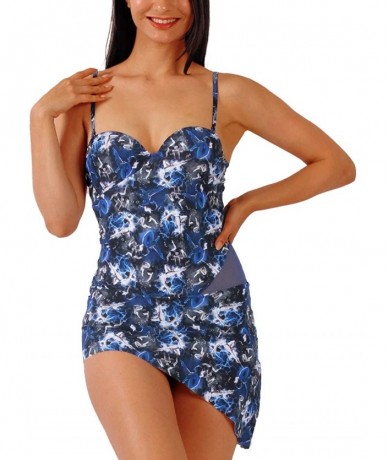 One-Pieces Women's One Piece Swimsuits Swimwear Slimming Bathing Suits for Women - Navy-print - C018WGT4SMR $43.91