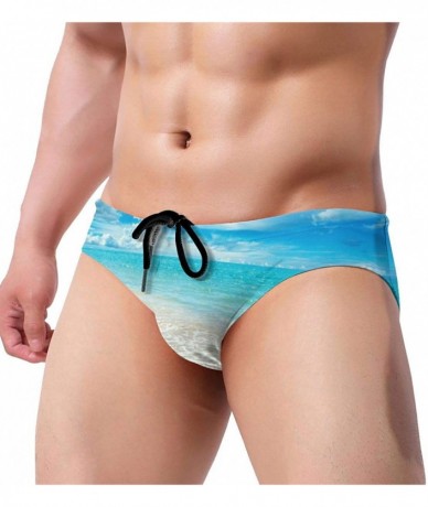 Briefs Sea Shell Sports Swimwear Fashion Triangle Bikini Bottoms for Men - Black - CI19E70M83I $40.82