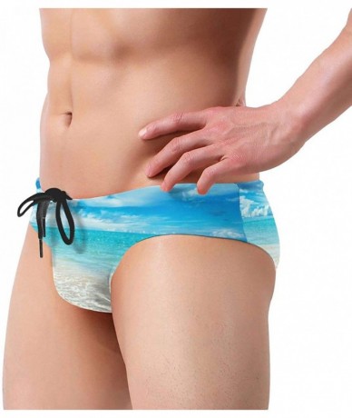 Briefs Sea Shell Sports Swimwear Fashion Triangle Bikini Bottoms for Men - Black - CI19E70M83I $40.82