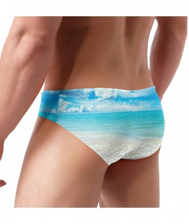 Briefs Sea Shell Sports Swimwear Fashion Triangle Bikini Bottoms for Men - Black - CI19E70M83I $40.82