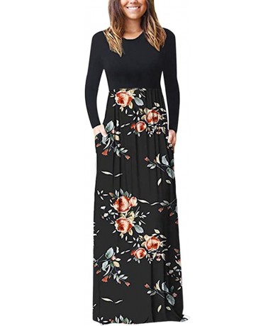 Tops Women's Printed Long Maxi Sundress - Gray9421 - CC18QCKZKOI $41.93