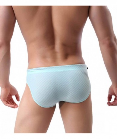 Briefs Men's Fashion Low-Rise Swimming Briefs Pure Color Bikini Swimwear 1156 - A13 Light Green - CP18GOX9MHK $20.76