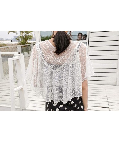 Cover-Ups Women's Fashion Chiffon Shrug Sun Protection Blouses Lace Shawl Scarf Sleeves Beach Cover up Sunscreen Cuff G130whi...