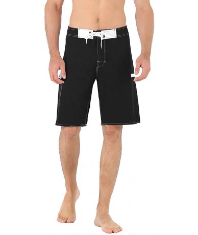 Trunks Men's Bathing Board Trunks Beach Shorts Holiday Hawaiian Colorful Striped - Black-207 - CH18NE50SCL $38.76