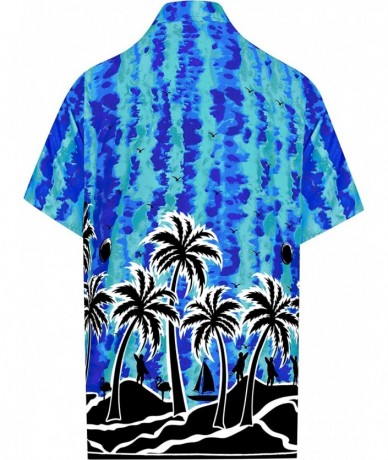 Cover-Ups Men's Pool Palm Tree Button Down Short Sleeve Hawaiian Shirt Women Casual Dress Maxi Kimono Cardigan Work from Home...