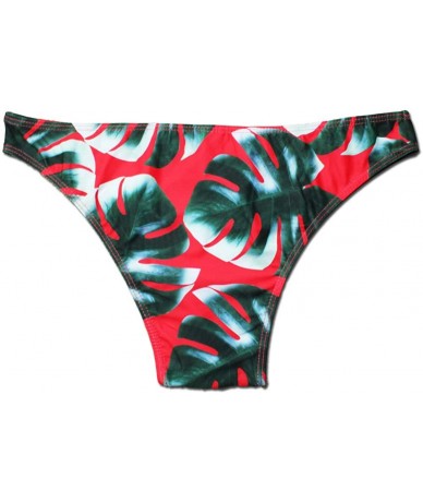 Sets Women's Bikini Two Piece Swimsuit Leaf Print Bathing Suits Bikini Set - Red - CJ199CDCOQG $33.93