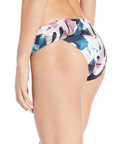 Bottoms Women's Rouched Soft Band Hipster Bikini Bottom - Multi//Seaside Leaves - CI18SMX5X7I $41.74