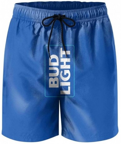 Board Shorts Men's Waterproof Swim Trunks Quick Dry Bud-Light-Beer-Blue-Stripes- Swimwear Beach Wear with Pockets - Bud Light...