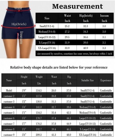 Board Shorts Women's Swim Shorts High Waist Boy Short Bathing Suit Bikini Bottoms Drawstring Boardshorts - Navy Blue - CU1930...