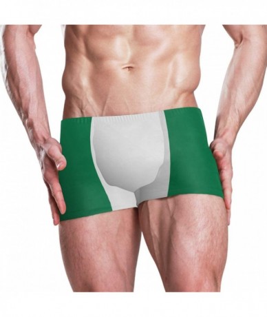 Racing New Zealand Flag Men's Swim Trunks Square Leg Swimsuit Swimwear Boxer Brief - Nigeria Flag - CN18TE2KL7Z $56.48