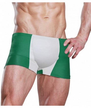 Racing New Zealand Flag Men's Swim Trunks Square Leg Swimsuit Swimwear Boxer Brief - Nigeria Flag - CN18TE2KL7Z $56.48