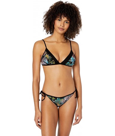 Sets Women's Jenna Fixed Triangle Bikini Top Swimsuit - Saharan Sunset Black Print - CB18ICTRU6Z $45.22