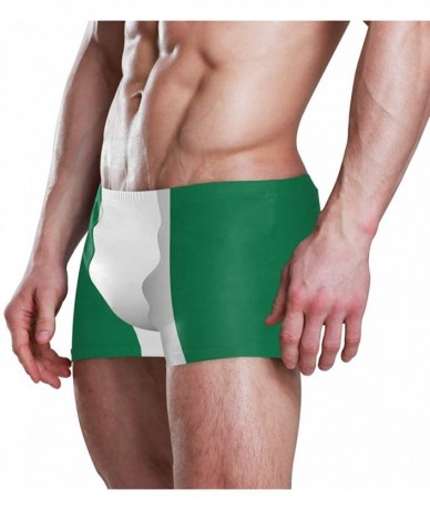 Racing New Zealand Flag Men's Swim Trunks Square Leg Swimsuit Swimwear Boxer Brief - Nigeria Flag - CN18TE2KL7Z $56.48